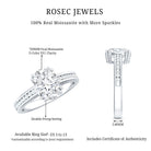 Rosec Jewels-Certified Moissanite Oblong Engagement Ring in Double Prong Setting