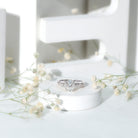 Rosec Jewels-Certified Moissanite Oblong Engagement Ring in Double Prong Setting