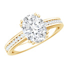 Rosec Jewels-Certified Moissanite Oblong Engagement Ring in Double Prong Setting