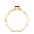 Rosec Jewels-Natural 0.6 Carat Ruby Heart Promise Ring with Diamond for Women