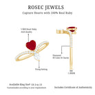 Rosec Jewels-Natural 0.6 Carat Ruby Heart Promise Ring with Diamond Chevron Shank