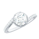 Rosec Jewels-Round Cut Solitaire Zircon Bypass Engagement Ring