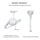 Rosec Jewels-Round Cut Solitaire Zircon Bypass Engagement Ring