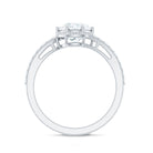 Rosec Jewels-Round Cut Solitaire Zircon Bypass Engagement Ring