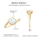 Rosec Jewels-Round Cut Solitaire Zircon Bypass Engagement Ring