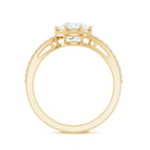 Rosec Jewels-Round Cut Solitaire Zircon Bypass Engagement Ring