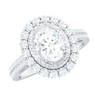 3.25 CT Vintage Inspired Zircon Oval Engagement Ring AAAA - Rosec Jewels