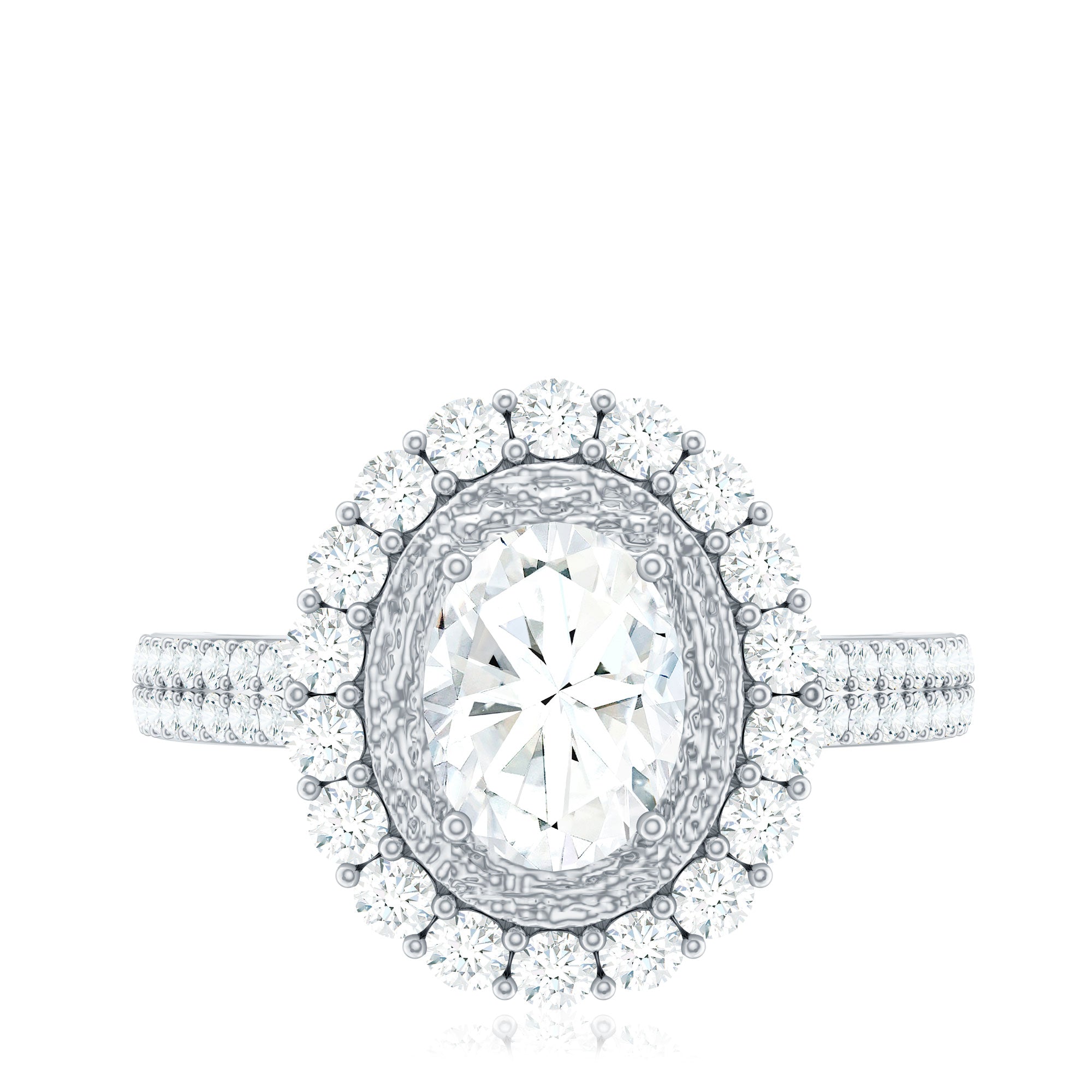 3.25 CT Vintage Inspired Zircon Oval Engagement Ring AAAA - Rosec Jewels