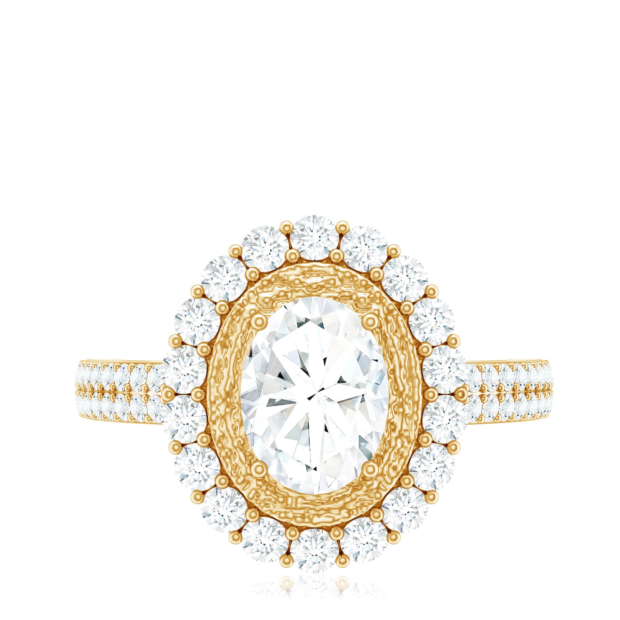 3.25 CT Vintage Inspired Zircon Oval Engagement Ring AAAA - Rosec Jewels