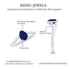 Rosec Jewels-Pear Cut Solitaire Blue Sapphire Split Shank Ring with Diamond