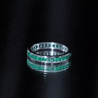 Rosec Jewels-Channel Set Princess Cut Emerald Eternity Band Ring