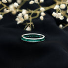 Rosec Jewels-Channel Set Princess Cut Emerald Eternity Band Ring
