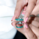 Rosec Jewels-Channel Set Princess Cut Emerald Eternity Band Ring