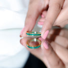 Rosec Jewels-Channel Set Princess Cut Emerald Eternity Band Ring