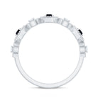 Certified Lab Grown Black and White Diamond Half Eternity Ring AAAA ( Synthetic ) - Rosec Jewels