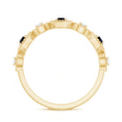 Certified Lab Grown Black and White Diamond Half Eternity Ring AAAA ( Synthetic ) - Rosec Jewels