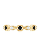 Certified Lab Grown Black and White Diamond Half Eternity Ring AAAA ( Synthetic ) - Rosec Jewels
