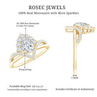 Women's Pear Shaped Moissanite Designer Engagement Ring in Silver D-VS1 14K Yellow Gold Plated Silver - Rosec Jewels