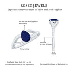 Rosec Jewels-Genuine 0.5 Carat Pear Shaped Blue Sapphire Split Shank Engagement Ring with Certificate