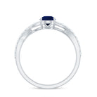 Rosec Jewels-Genuine 0.5 Carat Pear Shaped Blue Sapphire Split Shank Engagement Ring with Certificate