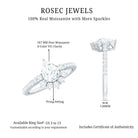 Rosec Jewels-Moissanite Teardrop Engagement Ring with Half Halo