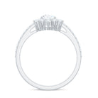 Rosec Jewels-Moissanite Teardrop Engagement Ring with Half Halo