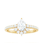 Rosec Jewels-Moissanite Teardrop Engagement Ring with Half Halo