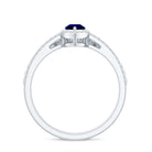Certified Lab Grown Blue Sapphire Diamond Pear Shaped Engagement Ring Set AAAA - Rosec Jewels