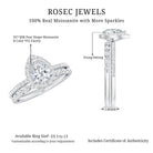 Rosec Jewels-1.75 CT Moissanite Teardrop Wedding Ring Set with Halo