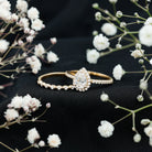 Rosec Jewels-1.75 CT Moissanite Teardrop Wedding Ring Set with Halo