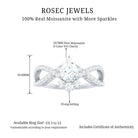 Rosec Jewels-Designer Pear Shaped Moissanite Crossover Engagement Ring