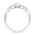Designer Pear Shaped Moissanite Crossover Engagement Ring D-VS1 - Rosec Jewels