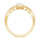 Designer Pear Shaped Moissanite Crossover Engagement Ring D-VS1 - Rosec Jewels