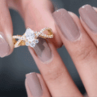 2 CT Pear Cut Cubic Zirconia Crossover Engagement Ring AAAA - Rosec Jewels