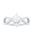 2 CT Pear Cut Cubic Zirconia Crossover Engagement Ring AAAA - Rosec Jewels