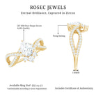 2 CT Pear Cut Cubic Zirconia Crossover Engagement Ring AAAA - Rosec Jewels