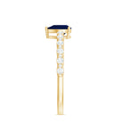 Rosec Jewels-1 CT Minimal Blue Sapphire Solitaire Promise Ring with Diamond