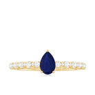 Rosec Jewels-1 CT Minimal Blue Sapphire Solitaire Promise Ring with Diamond