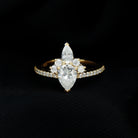 1.50 Ct Pear Solitaire Moissanite Crown Engagement Ring Moissanite - ( D-VS1 ) - Color and Clarity - Rosec Jewels