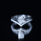 Pear Cut Solitaire Moissanite Engagement Ring with Enhancer D-VS1 - Rosec Jewels