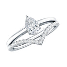 Rosec Jewels-Pear Cut Solitaire Moissanite Engagement Ring with Enhancer