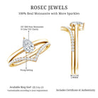 Rosec Jewels-Pear Cut Solitaire Moissanite Engagement Ring with Enhancer