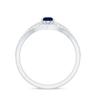 1 CT Pear Cut Blue Sapphire Solitaire Ring Set with Diamond Enhancer Band AAA - Rosec Jewels