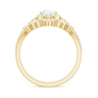 Rosec Jewels-Pear Cut Moissanite Halo Bridal Ring Set with Certificate
