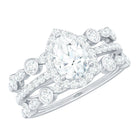 Rosec Jewels-Pear Shaped Moissanite Engagement Ring with 2 Enhancers