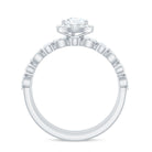 Rosec Jewels-Pear Shaped Moissanite Engagement Ring with 2 Enhancers