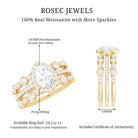 Rosec Jewels-Pear Shaped Moissanite Engagement Ring with 2 Enhancers