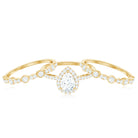 Rosec Jewels-Pear Shaped Moissanite Engagement Ring with 2 Enhancers