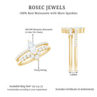Rosec Jewels-Marquise Cut Moissanite Engagement Ring with V-Shaped Wedding Band