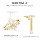 Rosec Jewels-Marquise Cut Moissanite Halo Wedding Ring Set For Women